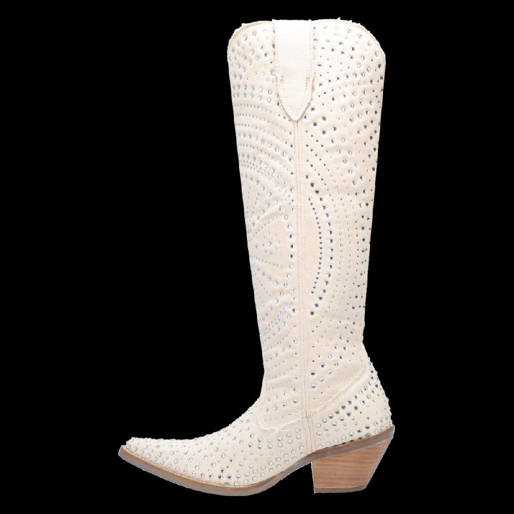 Dingo White Honkytonk Honey 15 Inch Women's Snip Toe Western Boots DI162-WHITE