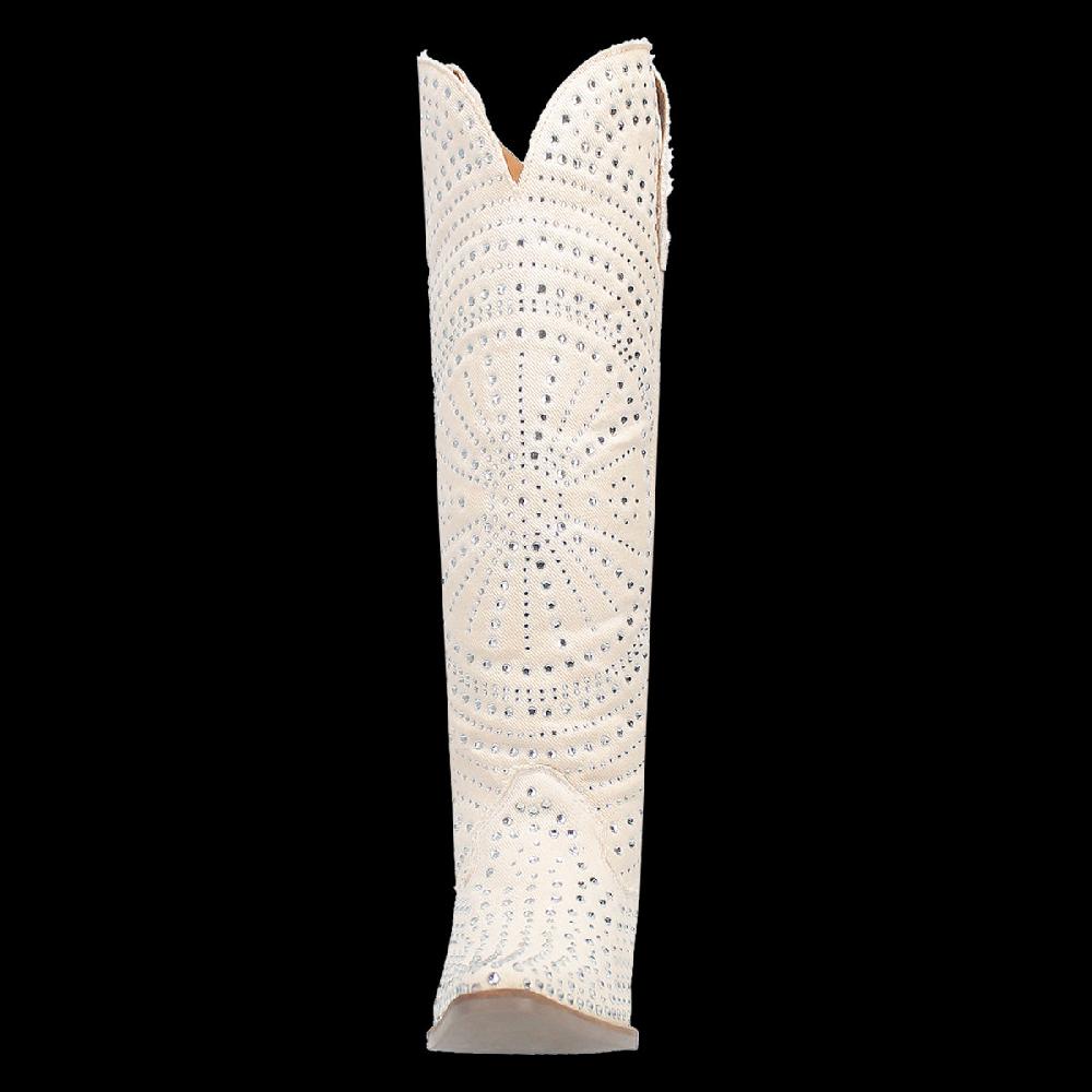 Dingo White Honkytonk Honey 15 Inch Women's Snip Toe Western Boots DI162-WHITE