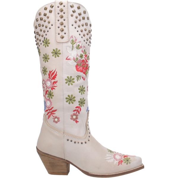 Dingo White Poppy Floral Womens Western Boots DI732-WHT