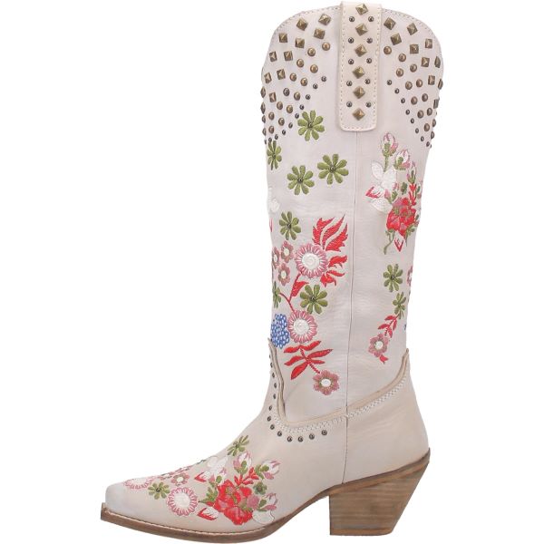 Dingo White Poppy Floral Womens Western Boots DI732-WHT
