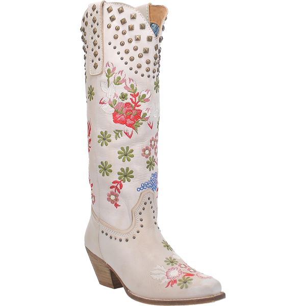 Dingo White Poppy Floral Womens Western Boots DI732-WHT