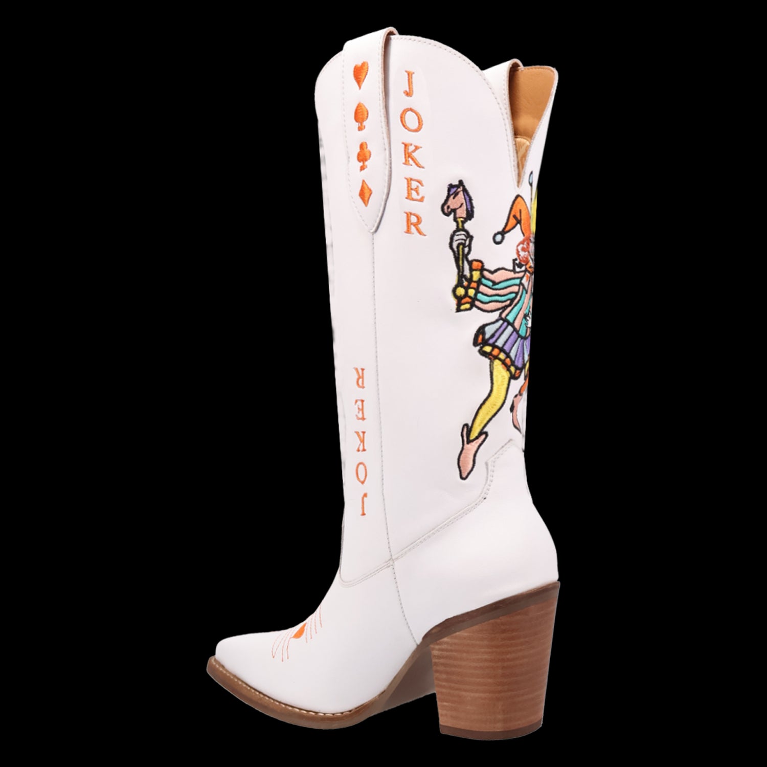 Dingo White/White Joker Women's Leather Western Boots DI2255-WHT