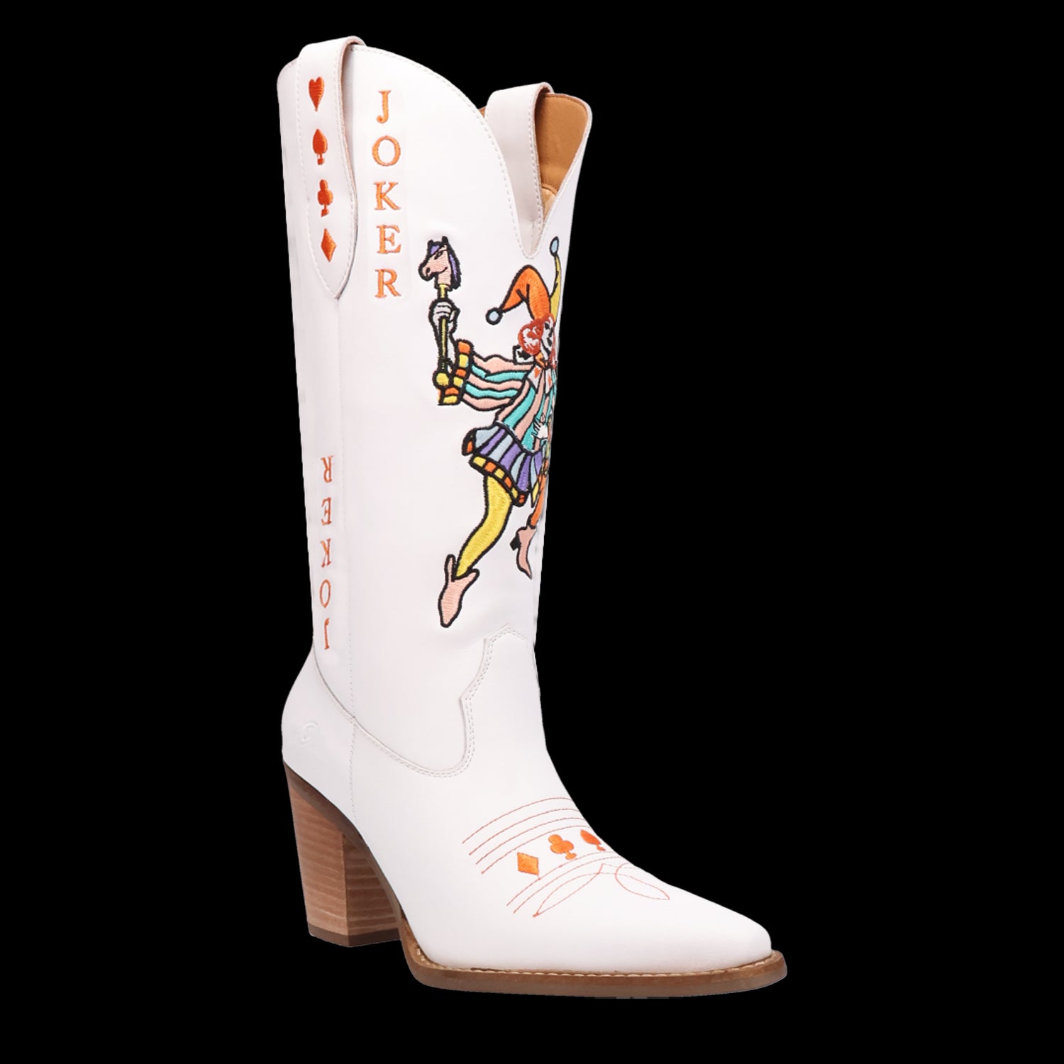 Dingo White/White Joker Women's Leather Western Boots DI2255-WHT