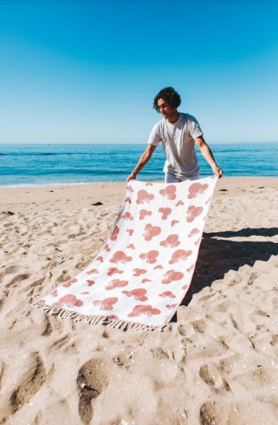 Disney X Sand Cloud Natural Mickey Minnie Balloons 37 X 67 Beach Towel DIS22TOW005NATR