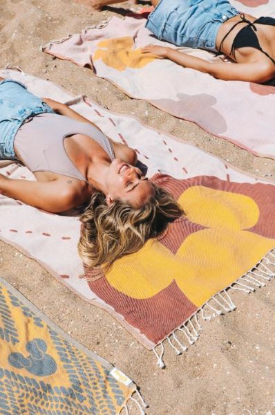 Disney X Sand Cloud Natural Mickey Sunrise 37 X 67 Beach Towel DIU22TOW009NATR