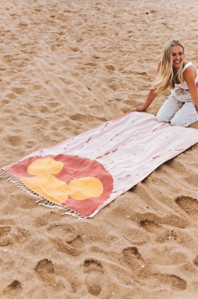 Disney X Sand Cloud Natural Mickey Sunrise 37 X 67 Beach Towel DIU22TOW009NATR