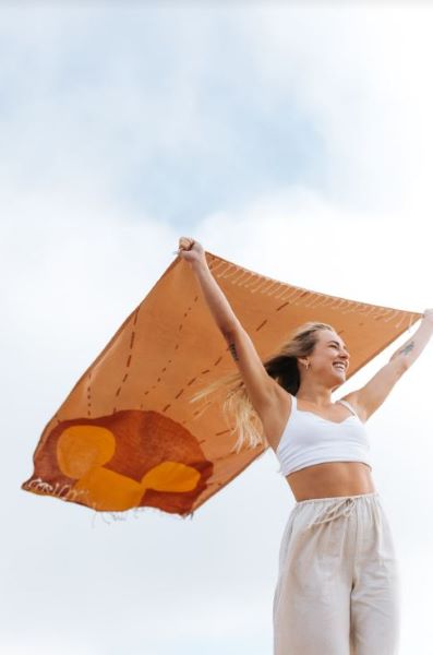 Disney X Sand Cloud Natural Mickey Sunrise 37 X 67 Beach Towel DIU22TOW009NATR