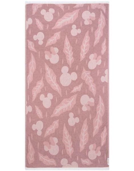 Disney x Sand Cloud Pink Mickey Minnie Leaves 37 X 67 Beach Towel DIS22TOW002TERR