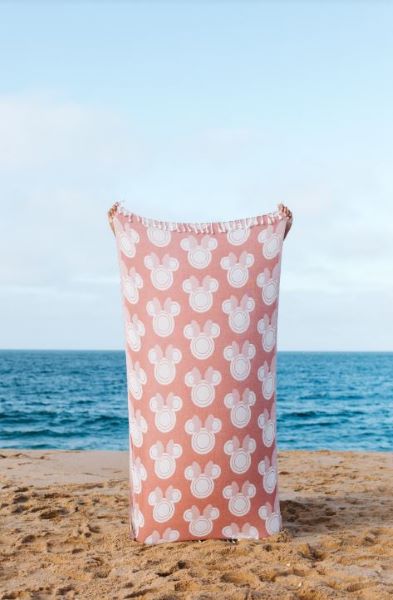 Disney X Sand Cloud Pink Minnie Bows 37 X 67 Beach Towel DIU22TOW006CLYR