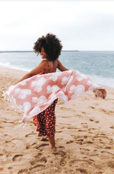 Disney X Sand Cloud Pink Minnie Bows 37 X 67 Beach Towel DIU22TOW006CLYR