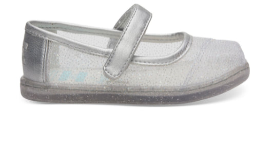 Disney X TOMS Cinderella Glitter Mesh Tiny TOMS Mary Jane Flats 10012742