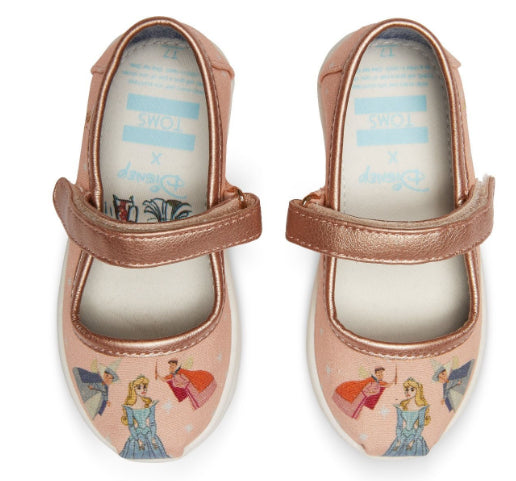Disney X TOMS Sleeping Beauty Tiny TOMS Mary Jane Flats 10012741
