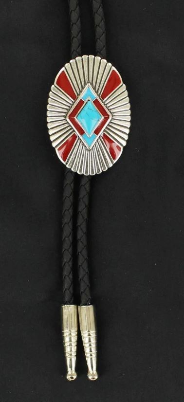 Double S Southwestern Bolo with Turquoise Stone 22814