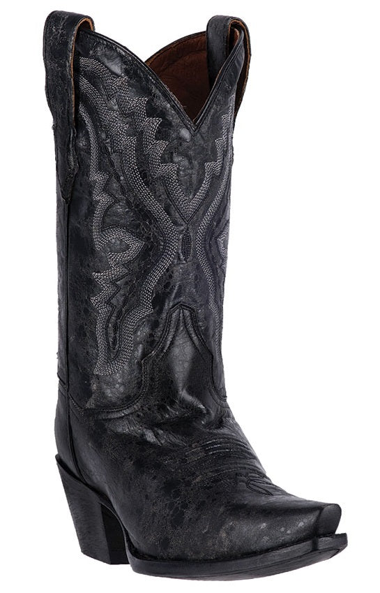 DP2423 Black Leather Snip Toe Dan Post Womens Western Cowboy Boots