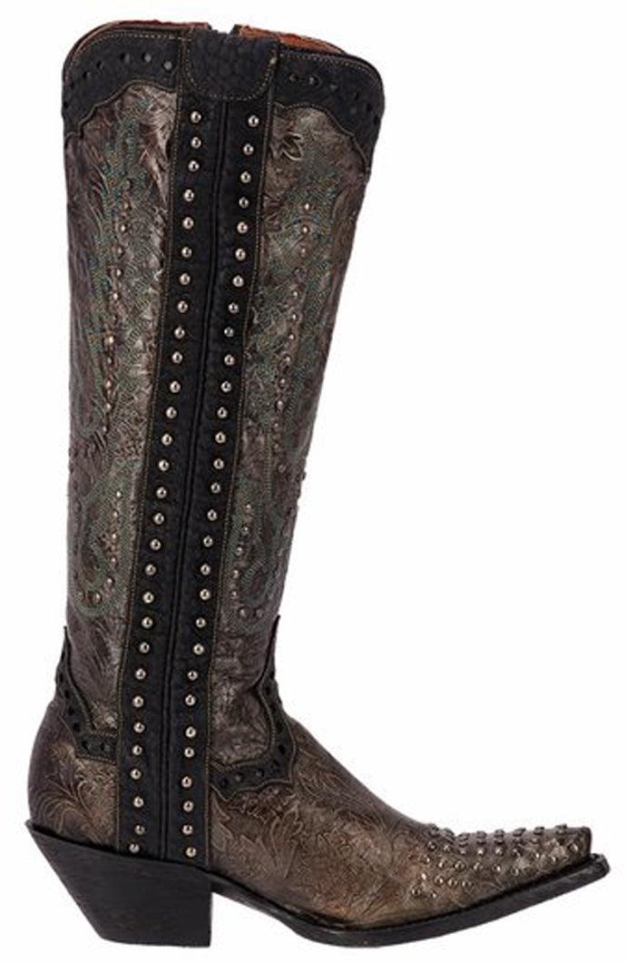 DP3227 TEMPTED Tall 15 Inch Shaft W/Studs Womens Western Cowboy Boots