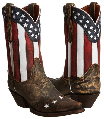 DP3586 Liberty Stars & Stripes Accent Womens Western Cowboy Boots