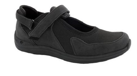 Drew Shoes Buttercup Women's Black Leather /Black Stretch Comfort Shoe 14802