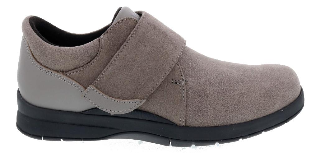 Drew Shoes Grey Stretch Leather Moonwalk Womens Comfort Shoes 14100-9T