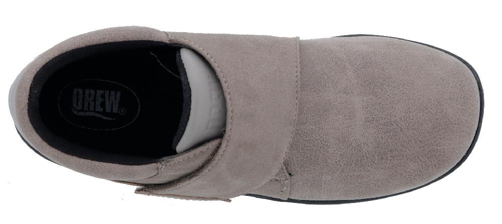 Drew Shoes Grey Stretch Leather Moonwalk Womens Comfort Shoes 14100-9T