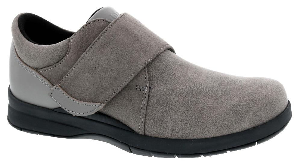 Drew Shoes Grey Stretch Leather Moonwalk Womens Comfort Shoes 14100-9T
