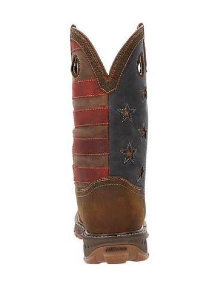 Durango Bark Brown With Flag Maverick XP Composite Toe Waterproof Mens Work Boot DDB0366