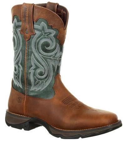Durango Brown and Everygreen Lady Rebel Womens Waterproof Western Boot DRD0312