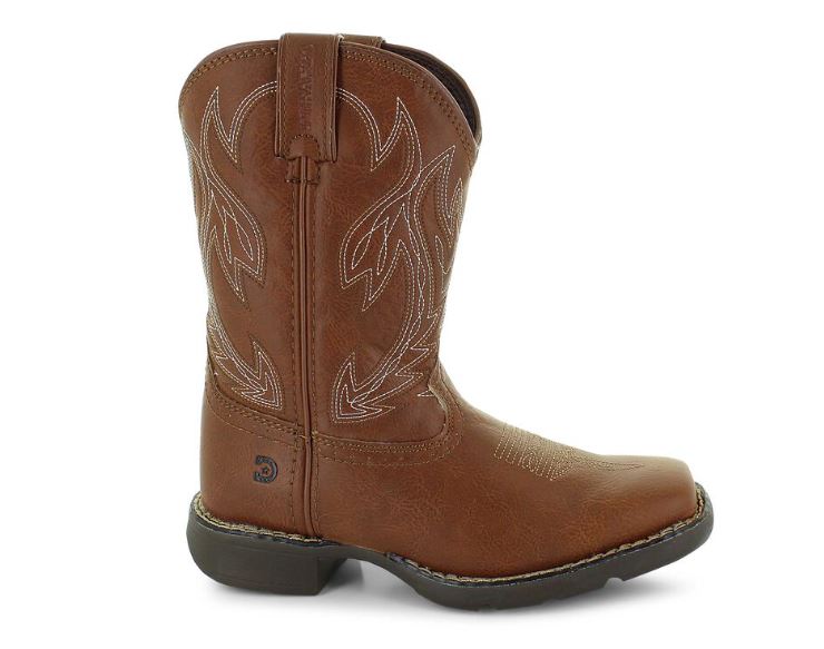 Durango Brown Lil' Rebel Rodeo Kids 8 inch Wide Square Toe Western Boots DBT0223TS