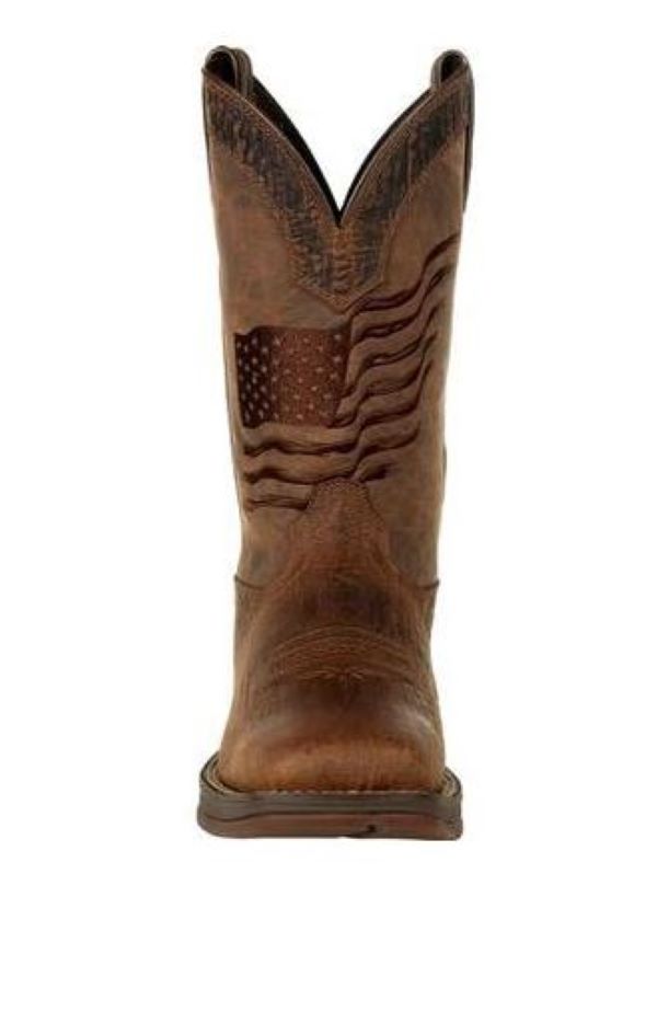 Durango Brown Rebel Distressed Flag Embroidery Western Boots DDB0314