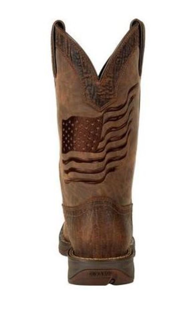 Durango Brown Rebel Distressed Flag Embroidery Western Boots DDB0314
