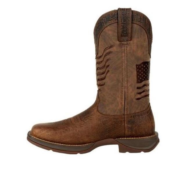 Durango Brown Rebel Distressed Flag Embroidery Western Boots DDB0314