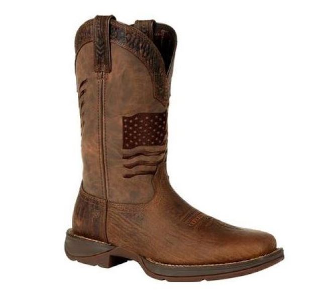 Durango Brown Rebel Distressed Flag Embroidery Western Boots DDB0314