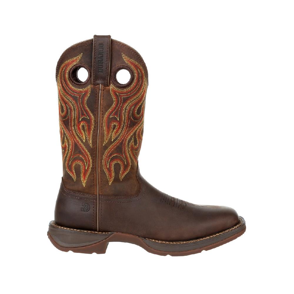 Durango Dark Chestnut Rebel Men's Wide Square Toe Men's Leather Boots With Pull-holes DDB0317