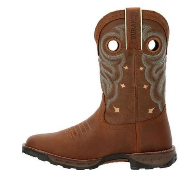 Durango Rugged Tan/Brown With Teal Contrast Maverick Western Waterproof Womens Boots DRD0417
