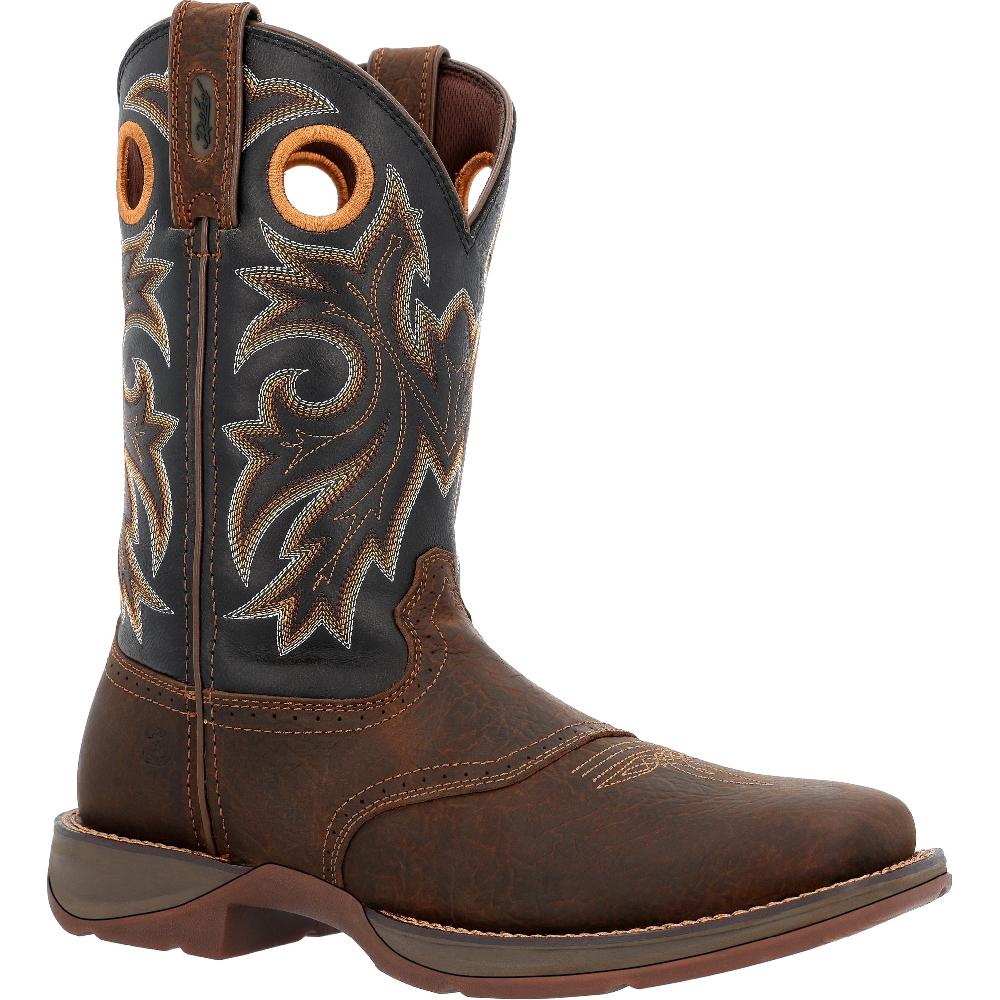 Durango Tobacco Leaf And Black Rebel With Insulkul Men's Soft Toe Western Boots DDB0499
