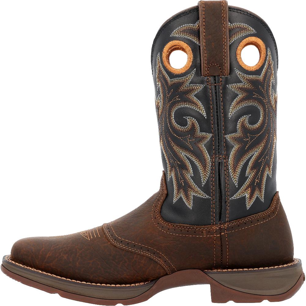 Durango Tobacco Leaf And Black Rebel With Insulkul Men's Soft Toe Western Boots DDB0499