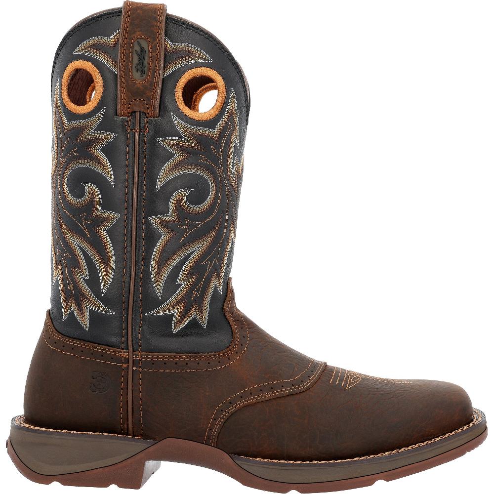 Durango Tobacco Leaf and Black Rebel with Insulkul Men's Soft Toe Western Boots DDB0499