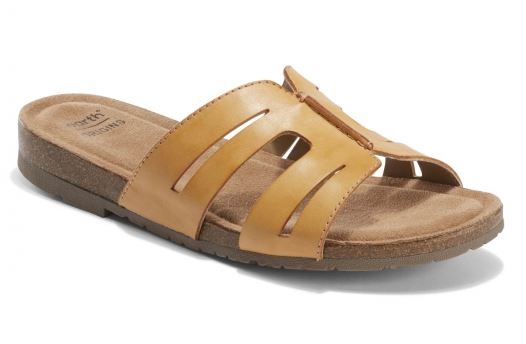 Earth Amber Yellow Lyndon Leah Womens Slide On Sandals
