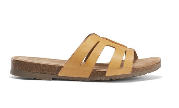 Earth Amber Yellow Lyndon Leah Womens Slide On Sandals