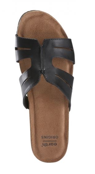 Earth Black Lyndon Leah Womens Slide On Sandals