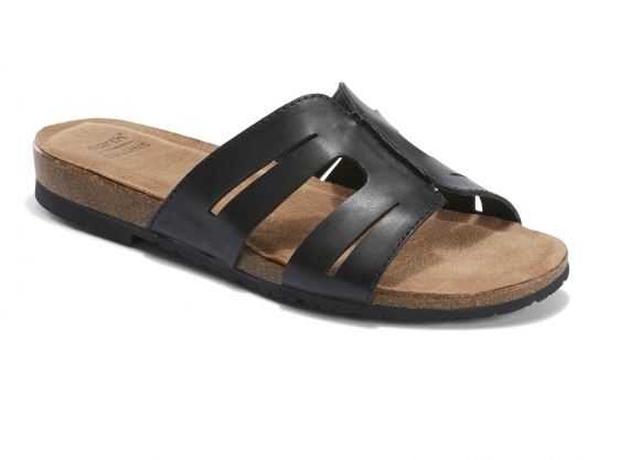 Earth Black Lyndon Leah Womens Slide On Sandals