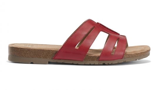 Earth Bright Red Lyndon Leah Womens Slide On Sandals