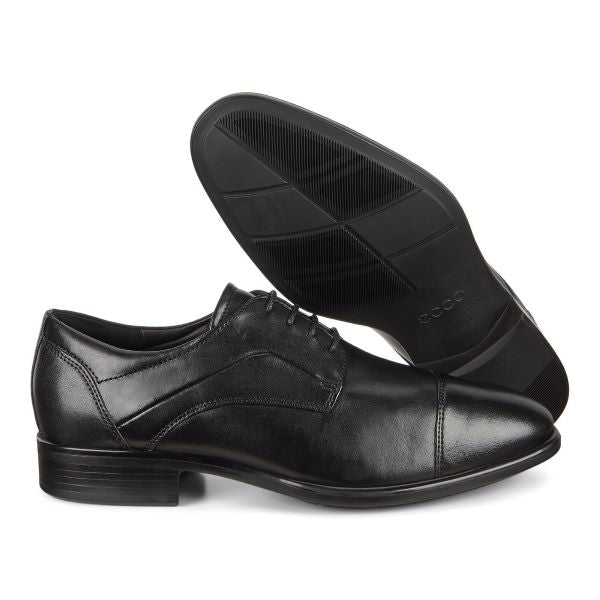 Ecco Black CityTray Cap Toe Mens Dress Shoes 512704-01001