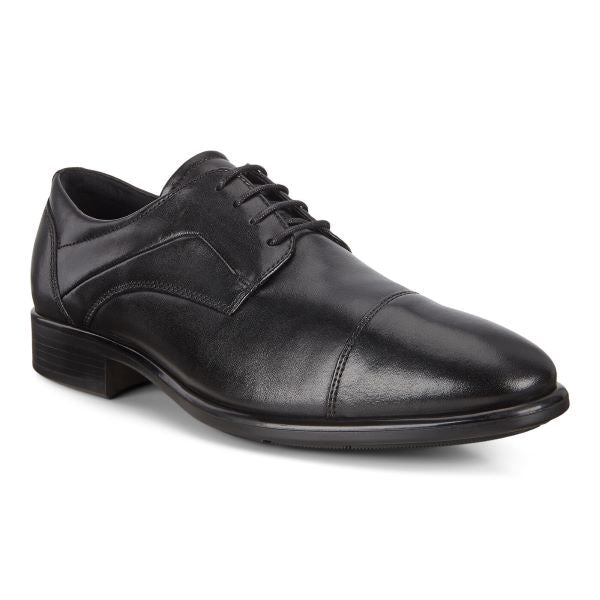 Ecco Black CityTray Cap Toe Mens Dress Shoes 512704-01001