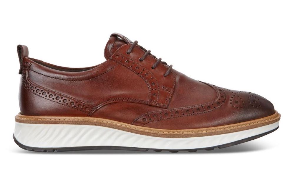 Ecco Cognac St.1 Hybrid Men's Brogue Shoes 836424-01053