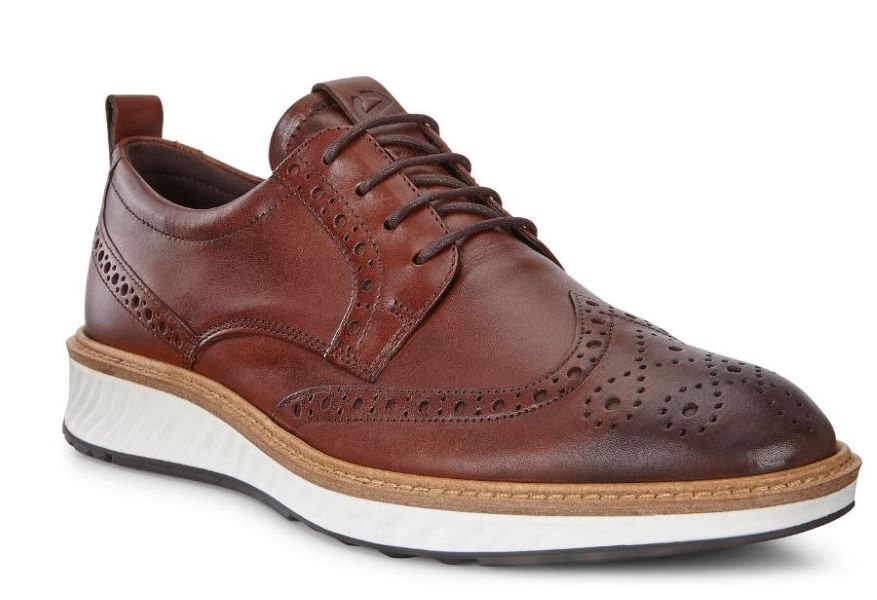 Ecco Cognac St.1 Hybrid Men's Brogue Shoes 836424-01053