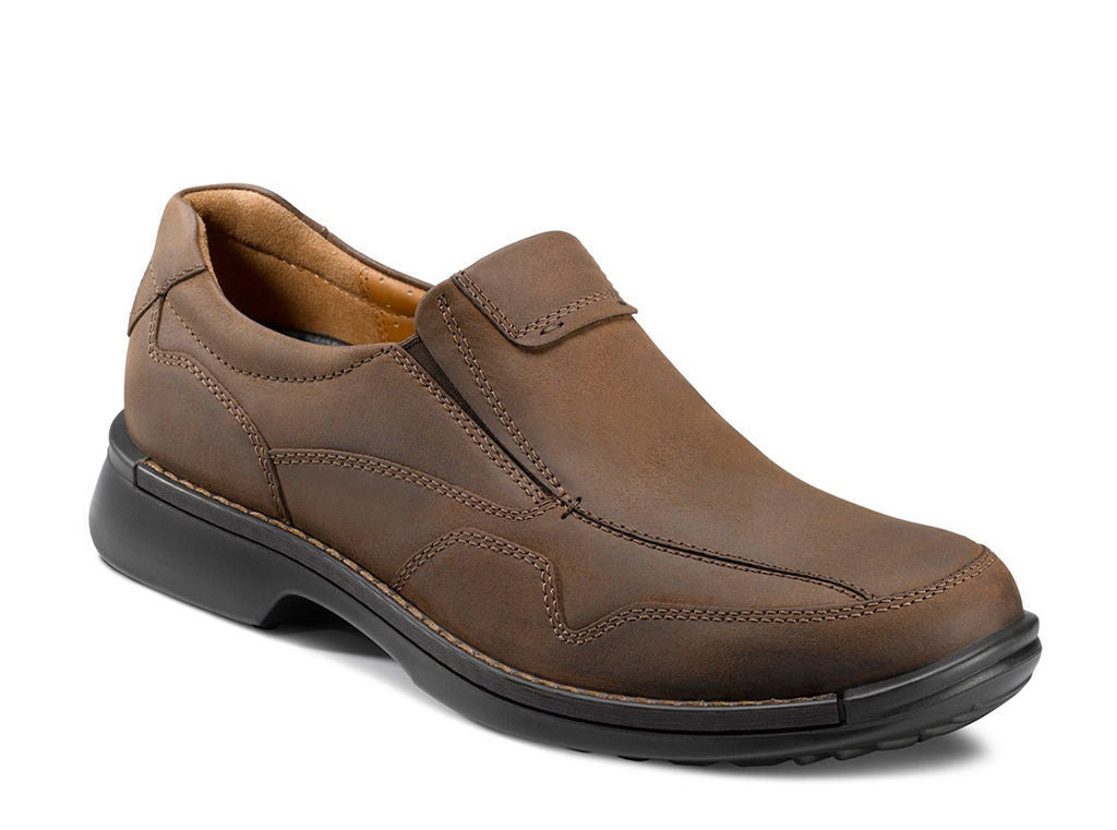 Ecco Fusion Slip-On Brown Leather Mens Casual 500034
