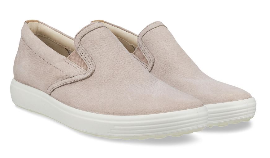 Ecco Grey Rose/Powder Soft 7 Womens Slip On Casual Shoes 470493-60604