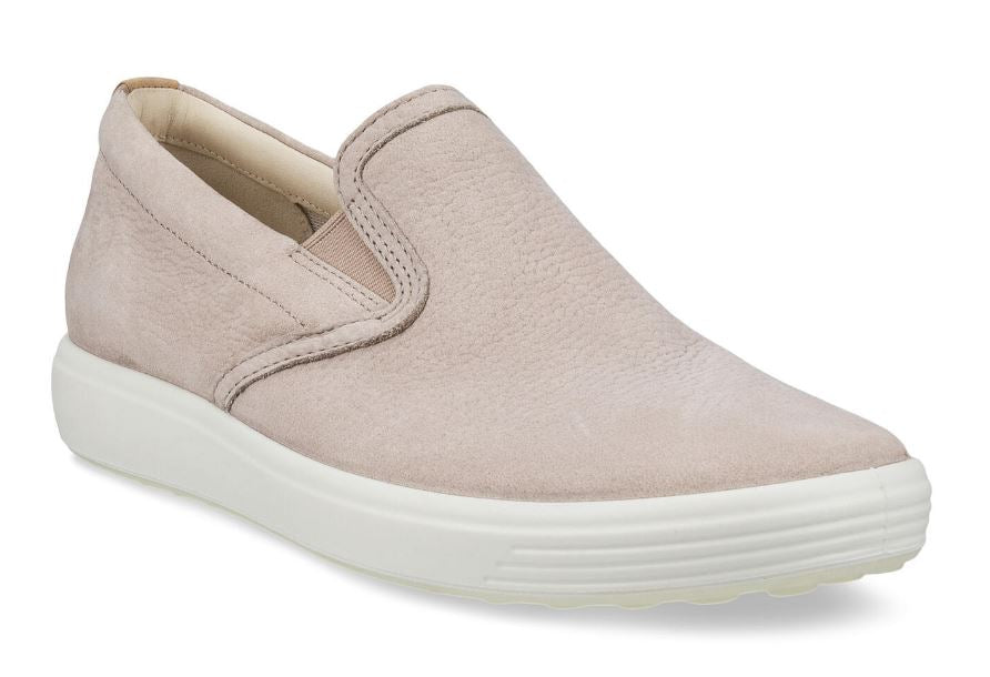 Ecco Grey Rose/Powder Soft 7 Womens Slip On Casual Shoes 470493-60604