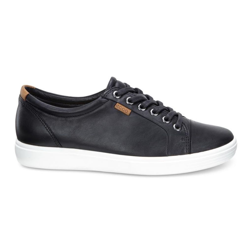 Ecco Soft 7 Black Leather Women's Sneaker 430003-01001