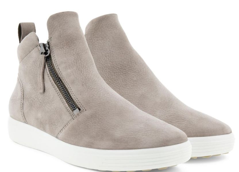 Ecco Warm Grey Soft 7 Womens Zip Bootie 470313-02375